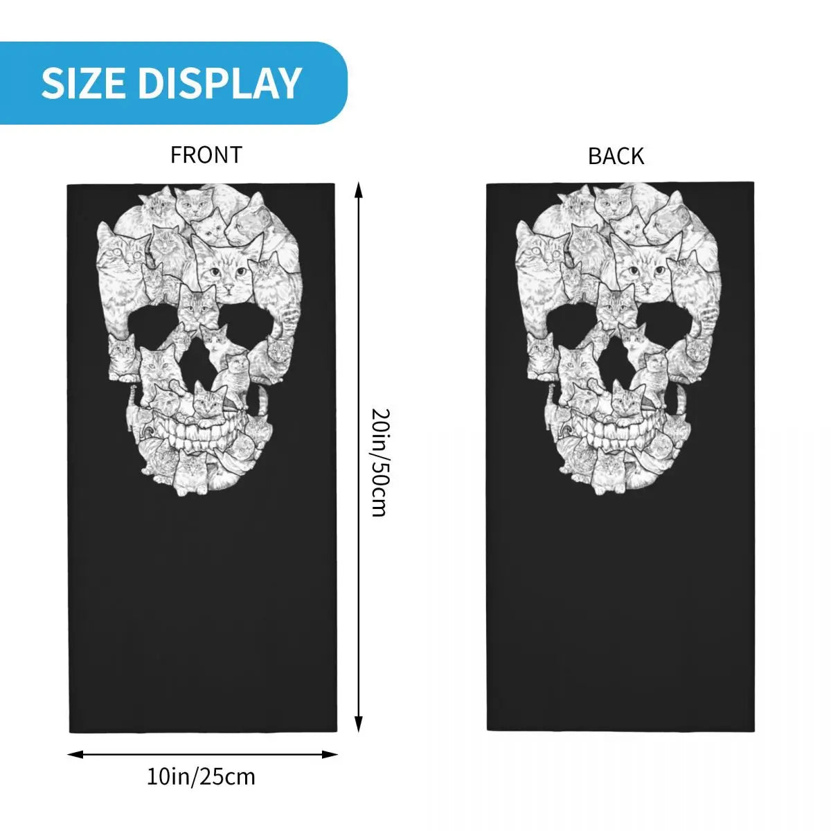 Cat Skull Horror Bandana Neck Gaiter – Multifunctional Magic Scarf, Breathable Balaclava for Outdoor Adventures, Unisex - Premium bacalava from Lizard Vigilante - Just $22.88! Shop now at Lizard Vigilante