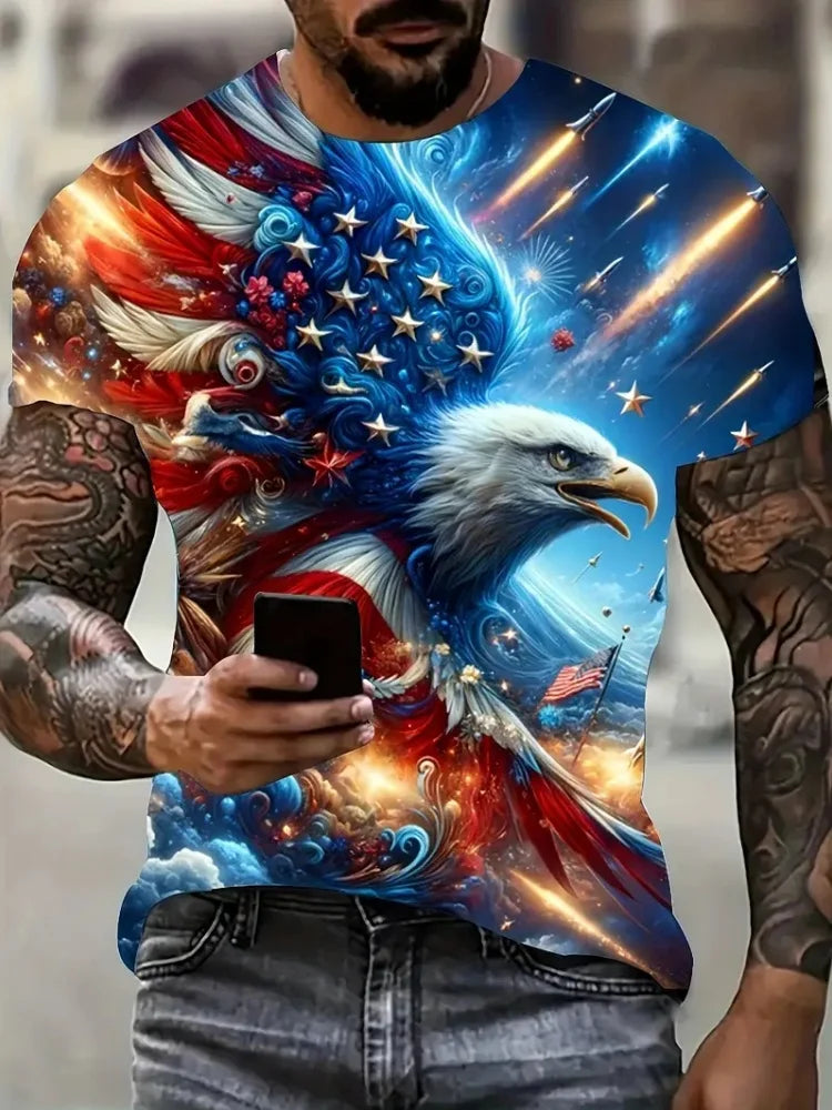 FREEDOM TALON // 3D Screaming Eagle Tee – Summer Casual Patriot Grind Edition - Premium tee from dsers - Just $14.99! Shop now at Lizard Vigilante