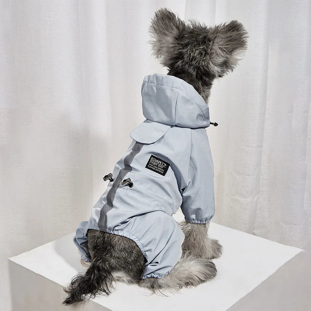 Dog Raincoat Waterproof Dog Rain Jacket with Reflective Strap and Leash Hole Rainy Day Pet Clothes Windproof Puppy Cat Rain Coat - Premium dog clothes from Lizard Vigilante - Just $19.99! Shop now at Lizard Vigilante