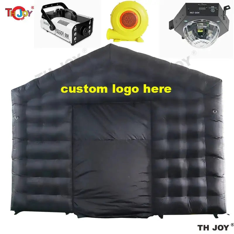 7x5m Disco Light N Fog Machine Black Cube Blow Up Bar Tent Inflatable Nightclub Portable Inflatable Party Tent Free Air Shipping