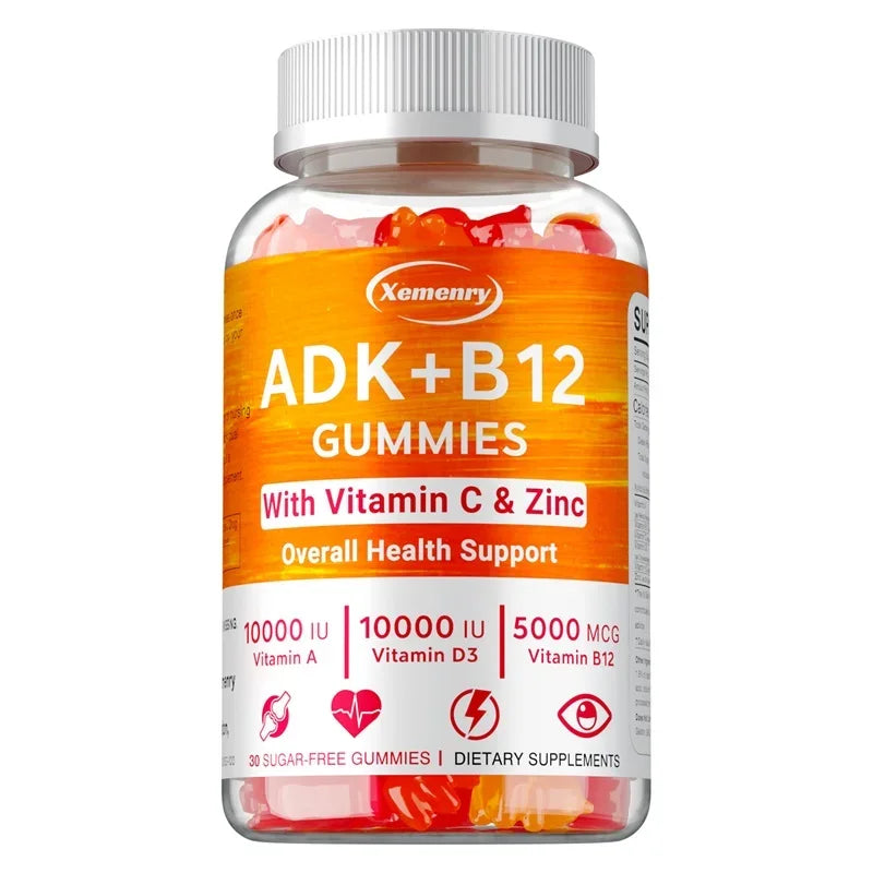 Vitamin D3 K2 + Vitamin B12 Gummies - Boost Metabolism, Eyes, Bone, Energy, Nerve, Immune Support