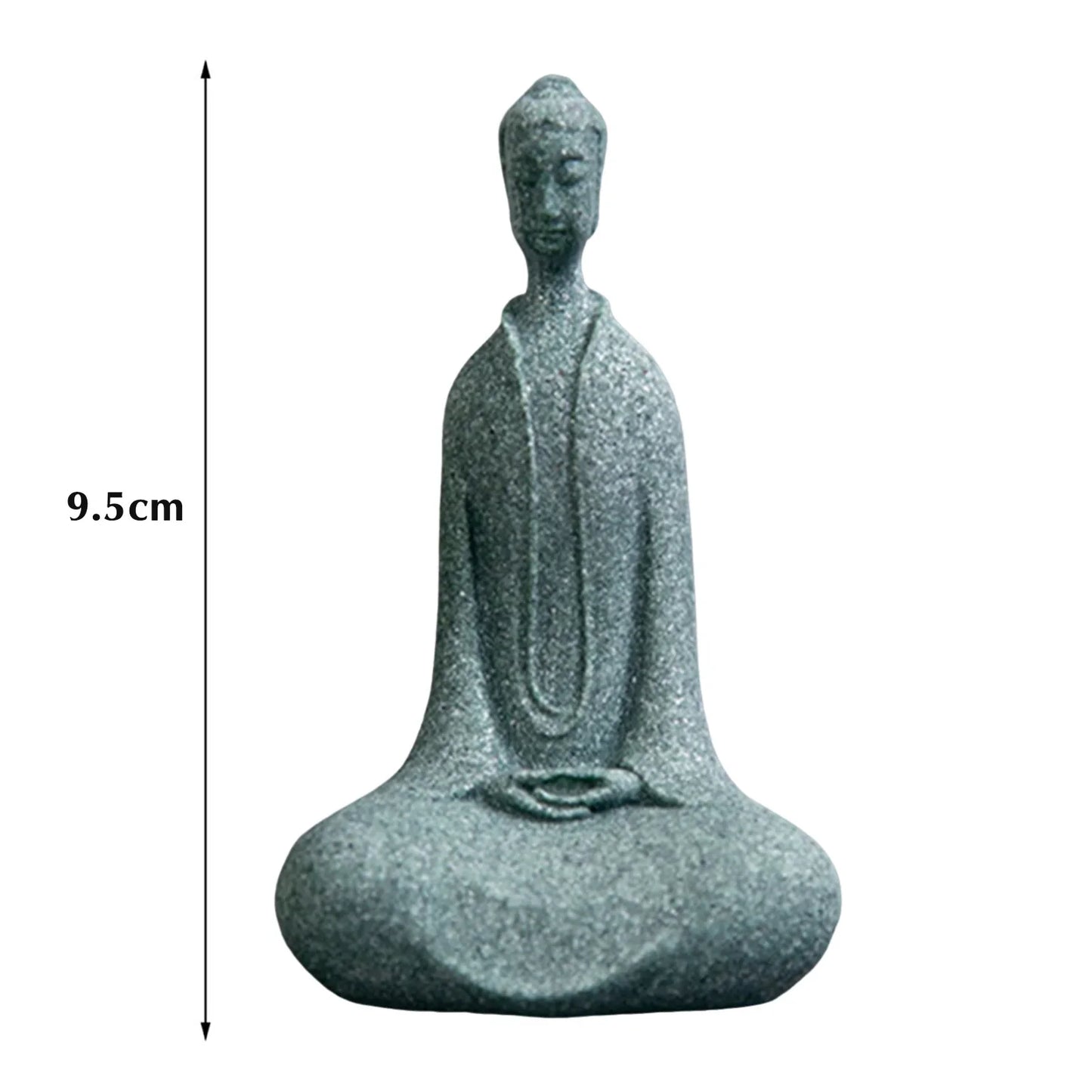 Meditating Buddha Statue Sculpture Natural Stone  Room Ornament Suitable for Office Wine Cooler Decor