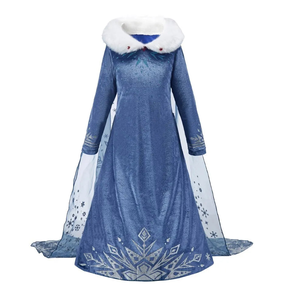 Children Snow Queen Costume – Elsa Cosplay Dress for Girls - Premium Cosplay Costumes from Lizard Vigilante - Just $19.88! Shop now at Lizard Vigilante