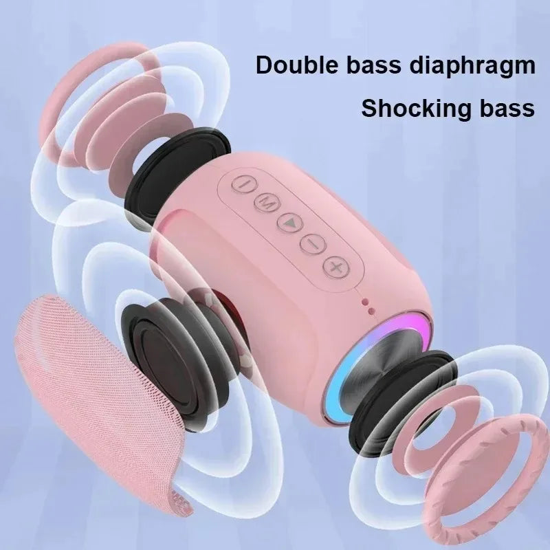 Speaker Bluetooth pink strong function portable Bluetooth speaker outdoor speaker waterproof 10W bass support TF card