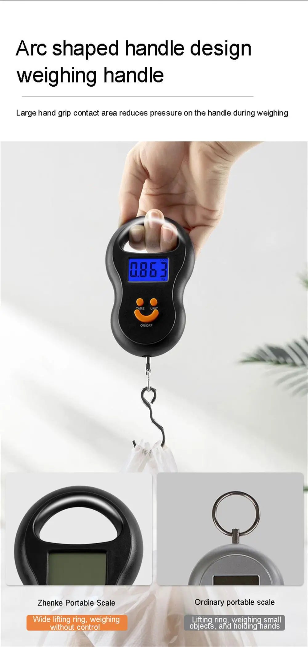 Portable 50kg Digital Hanging Scale with LCD Backlight – Ideal for Kitchen, Travel, Luggage, and Fishing - Premium scale from Lizard Vigilante - Just $15.99! Shop now at Lizard Vigilante