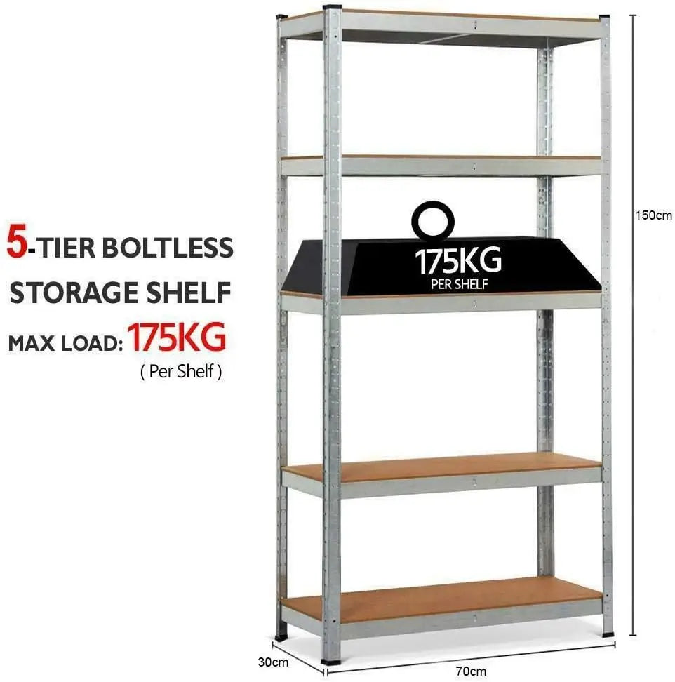 Heavy-Duty 5-Tier Garage Shelving Unit – Adjustable Boltless Storage Racking for Warehouse, Home, Office, and Pantry - Premium shelving from Lizard Vigilante - Just $73.99! Shop now at Lizard Vigilante