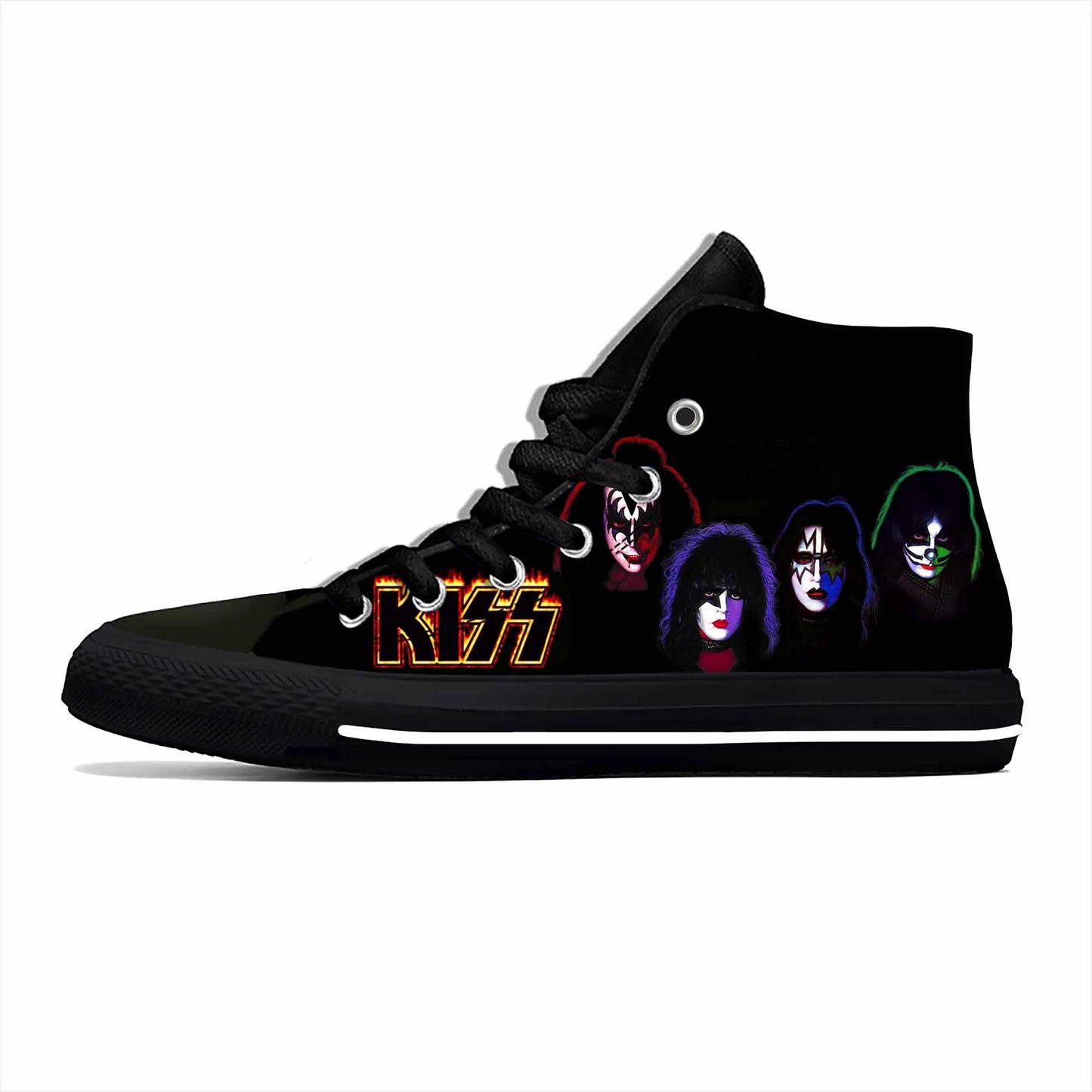 Heavy Metal Rock Band Kiss 3D Print High-Top Casual Sneakers – Lightweight, Breathable Canvas Shoes for Men & Women - Premium shoes from Lizard Vigilante - Just $46.69! Shop now at Lizard Vigilante