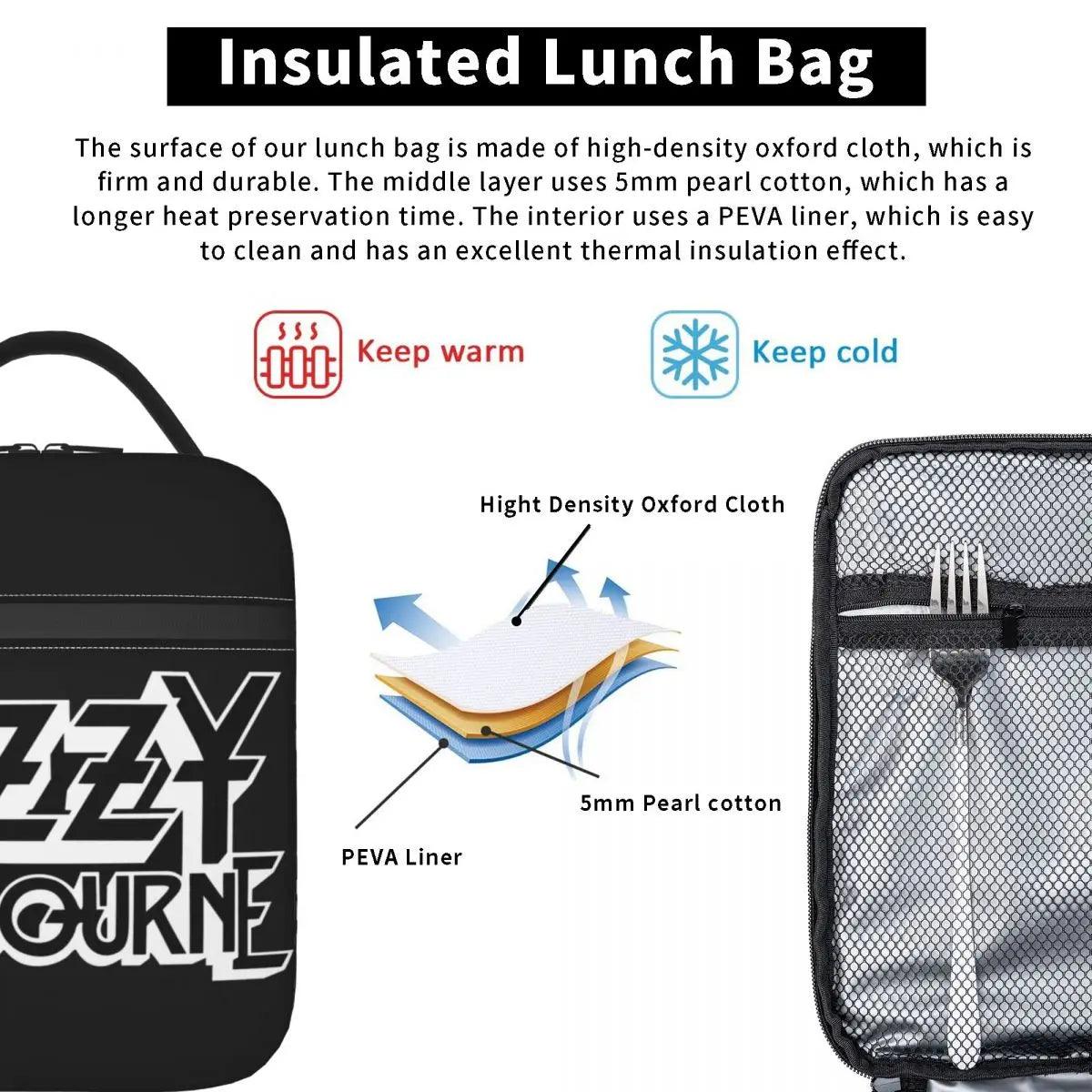 Ozzy Osbourne Heavy Metal Band Rock Lunch Bag Women Thermal Cooler Prince Of Darkness Insulated Lunch Boxes for  School - Premium cooler bag from Lizard Vigilante - Just $21.99! Shop now at Lizard Vigilante