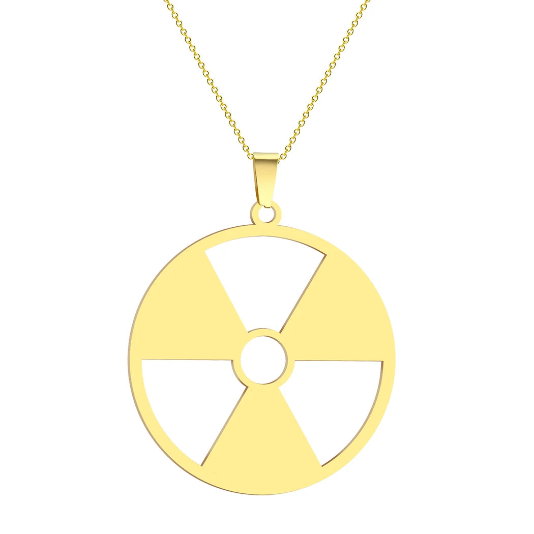 Radiation Hazard Symbol Pendant Radioactive Necklace Hulk Logo Nuclear Emblem Cyber Logo - Premium necklace from Lizard Vigilante - Just $13.99! Shop now at Lizard Vigilante