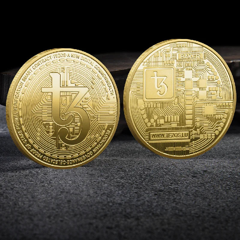 Bitcoin Crypto Coin Collection Gold Silver Commemorative Metal Souvenir Coins