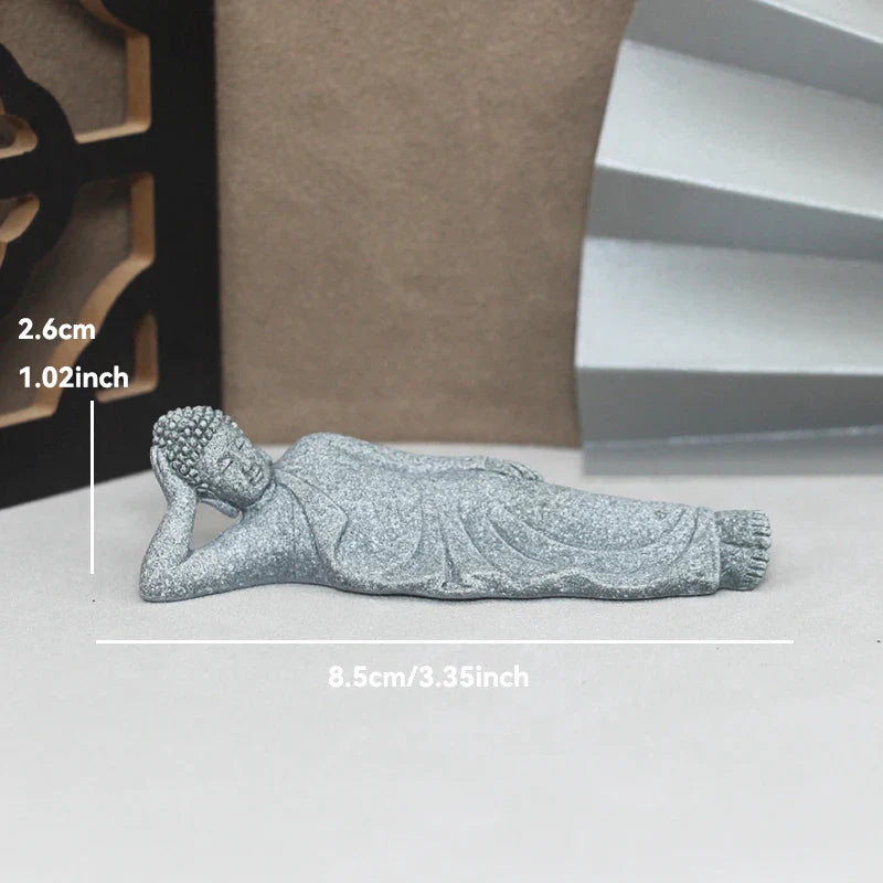 Buddha Stone Statue Little Buddhist Monks Tibetan Buddhism Figurines Zen Garden Ornament Meditation Home Aquarium Decoration