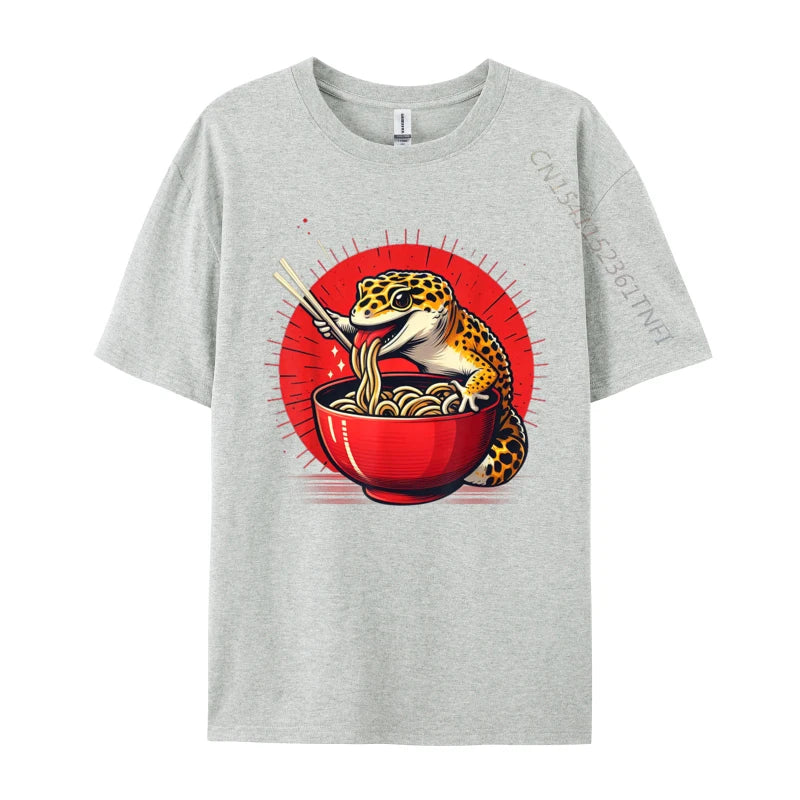 Kawaii Gecko Ramen 3D Printed Streetwear Tee – Premium Cotton Custom Graphic Shirt for Anime, Punk & Fashion Lovers - Premium tee from Lizard Vigilante - Just $23.88! Shop now at Lizard Vigilante