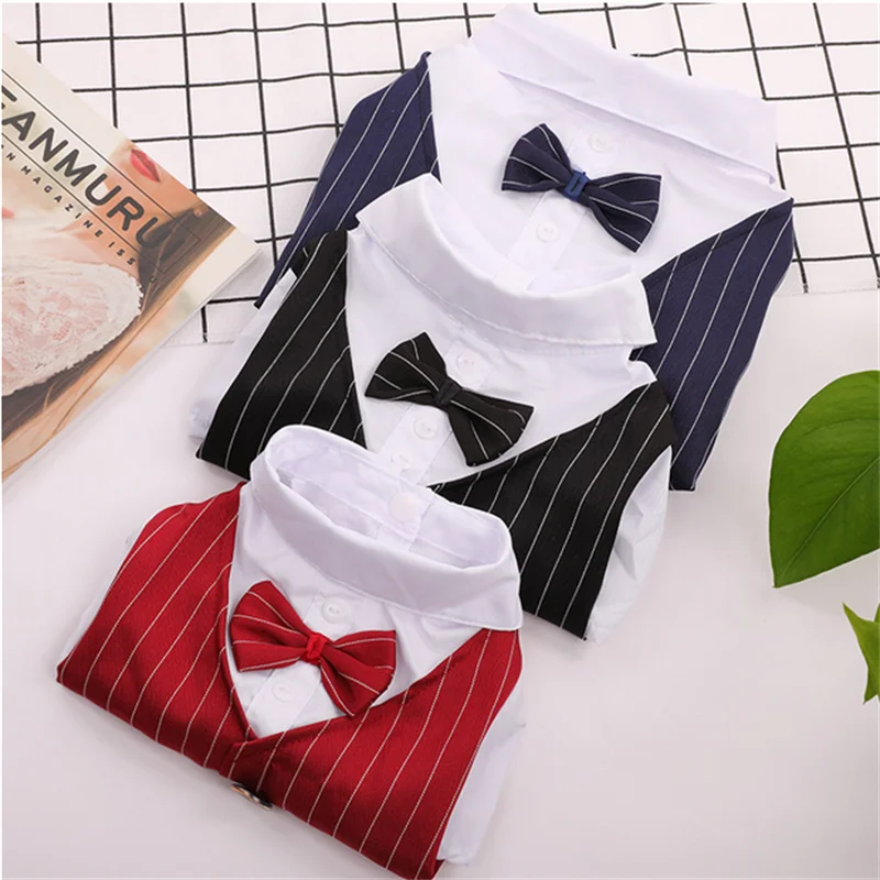 Dog Tuxedo Dog Suit Puppy Pet Tuxedo Wedding Party Costume Dog Prince Bow Tie Shirt Formal Dog Weeding Attire Dogs Cats Clothes - Premium  from Lizard Vigilante - Just $6.99! Shop now at Lizard Vigilante