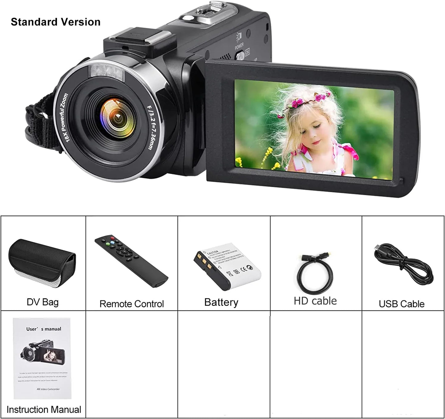 YouTube Camcorder 8K Ultra HD camera Camcorders 48MP Streaming Camera 3.0"Touch Screen Digital Video Camera