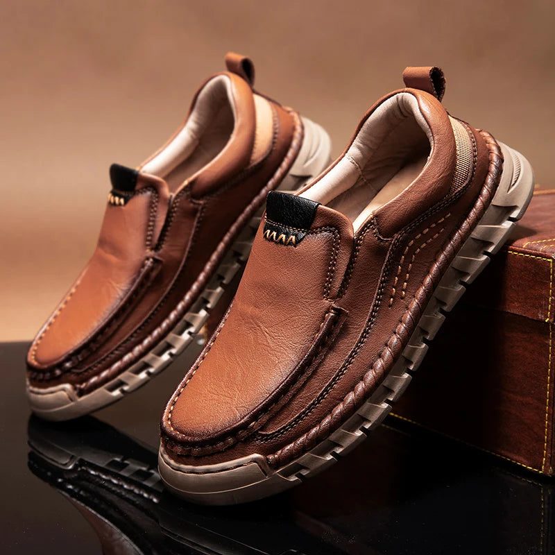 Retro Loafer Genuine Leather Shoes - Classic Comfort & Style for Every Occasion - Premium loafers from Lizard Vigilante - Just $51.08! Shop now at Lizard Vigilante