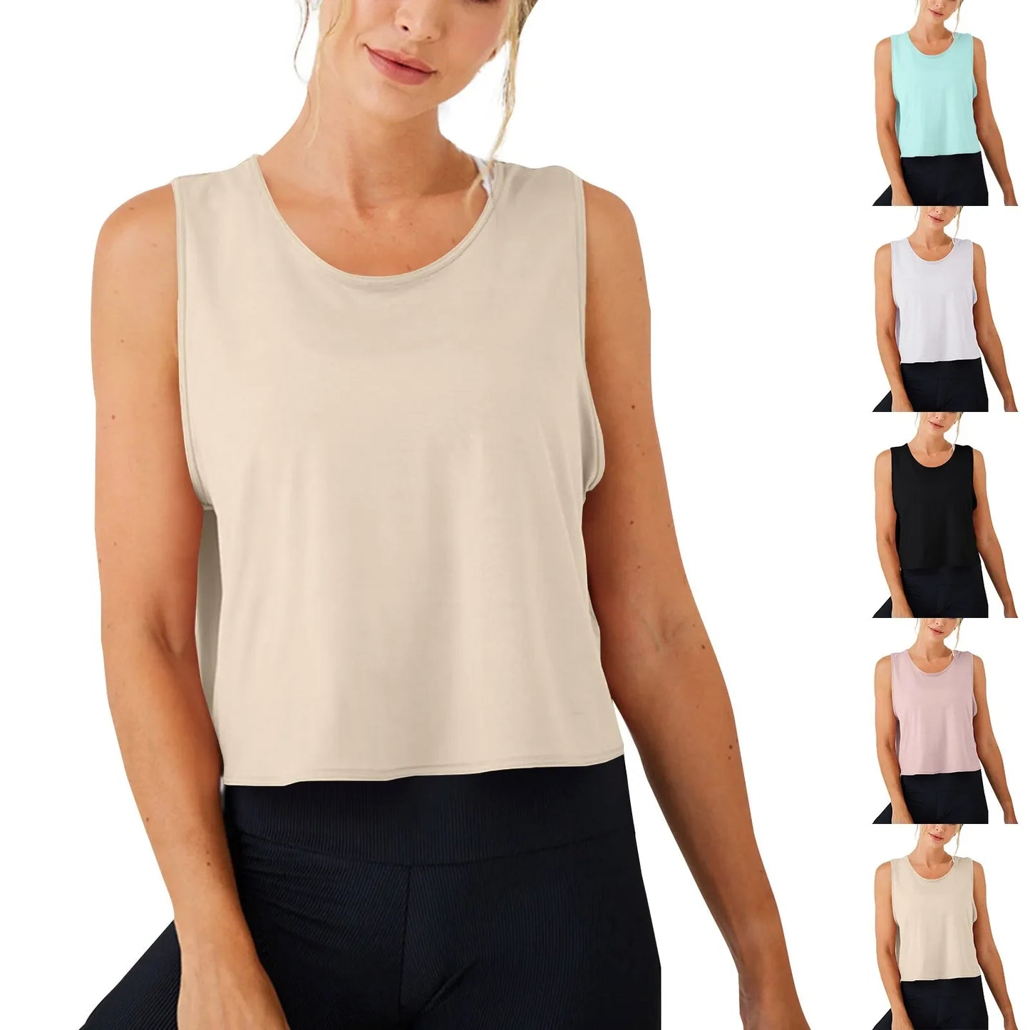 Women'S Solid Color Top Women'S Sports Suspender Top Women'S Fashion Hollow Back Sports Running Fitness Casual Hundred Yoga Top