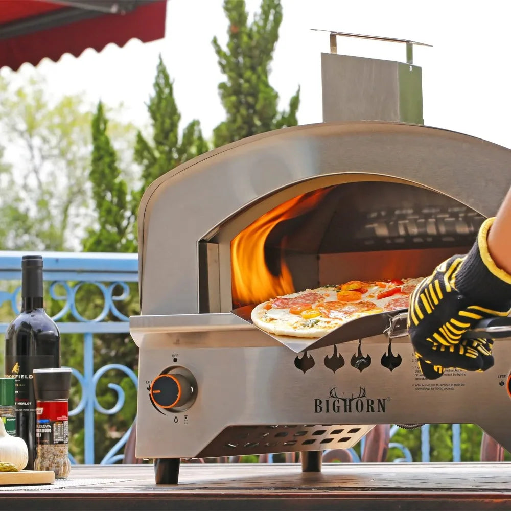 Portable Propane Pizza Oven with 13-Inch Pizza Stone – Stainless Steel Outdoor Gas Pizza Maker for Quick Cooking - Premium pizza oven from Lizard Vigilante - Just $248.88! Shop now at Lizard Vigilante