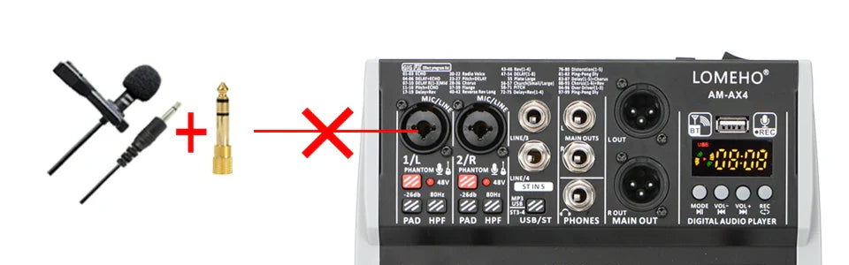 99 DSP Effects Mixing Console Podcast Mini 4/6 Channels Sound Audio Mixer Individual 48V Bluetooth USB PC Play Record AM-AX4/6