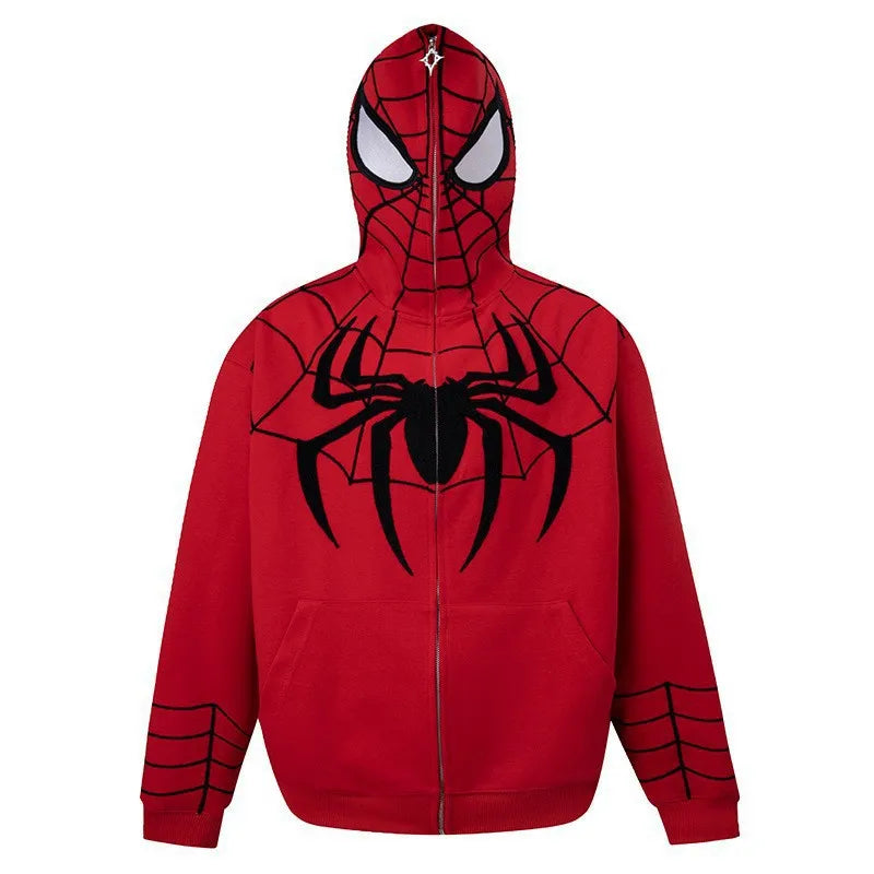 Marvel Spider-Man Embroidery 3D Digital Printing Hooded Zipper Sweatshirts | Fashion Hip-Hop Cosplay Hoodie for Men & Women - Premium Hoodie from Lizard Vigilante - Just $43.88! Shop now at Lizard Vigilante