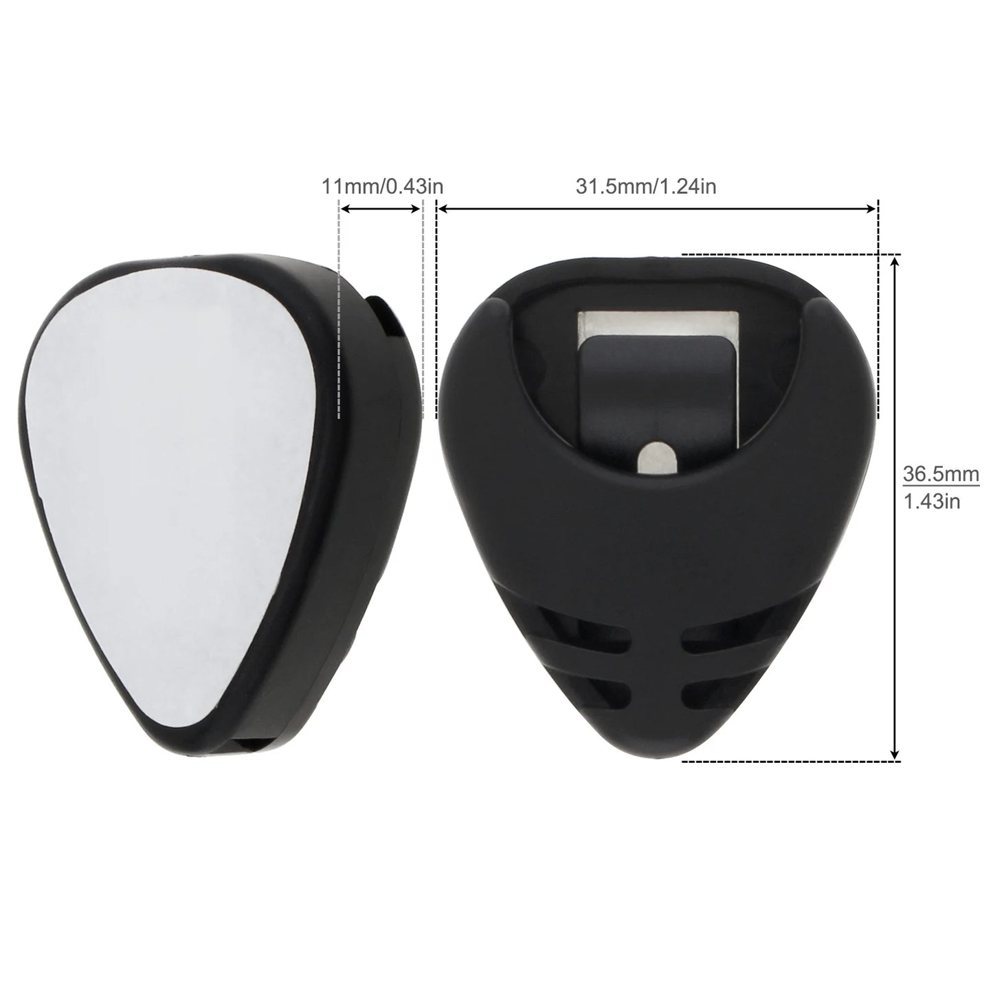 Black Plastic Stick on Guitar Pick Holder for Acoustic Ukulele / Guitar / Bass with Adhesive Back, Convenient Picks Placement - Premium pick holder from Lizard Vigilante - Just $8.99! Shop now at Lizard Vigilante