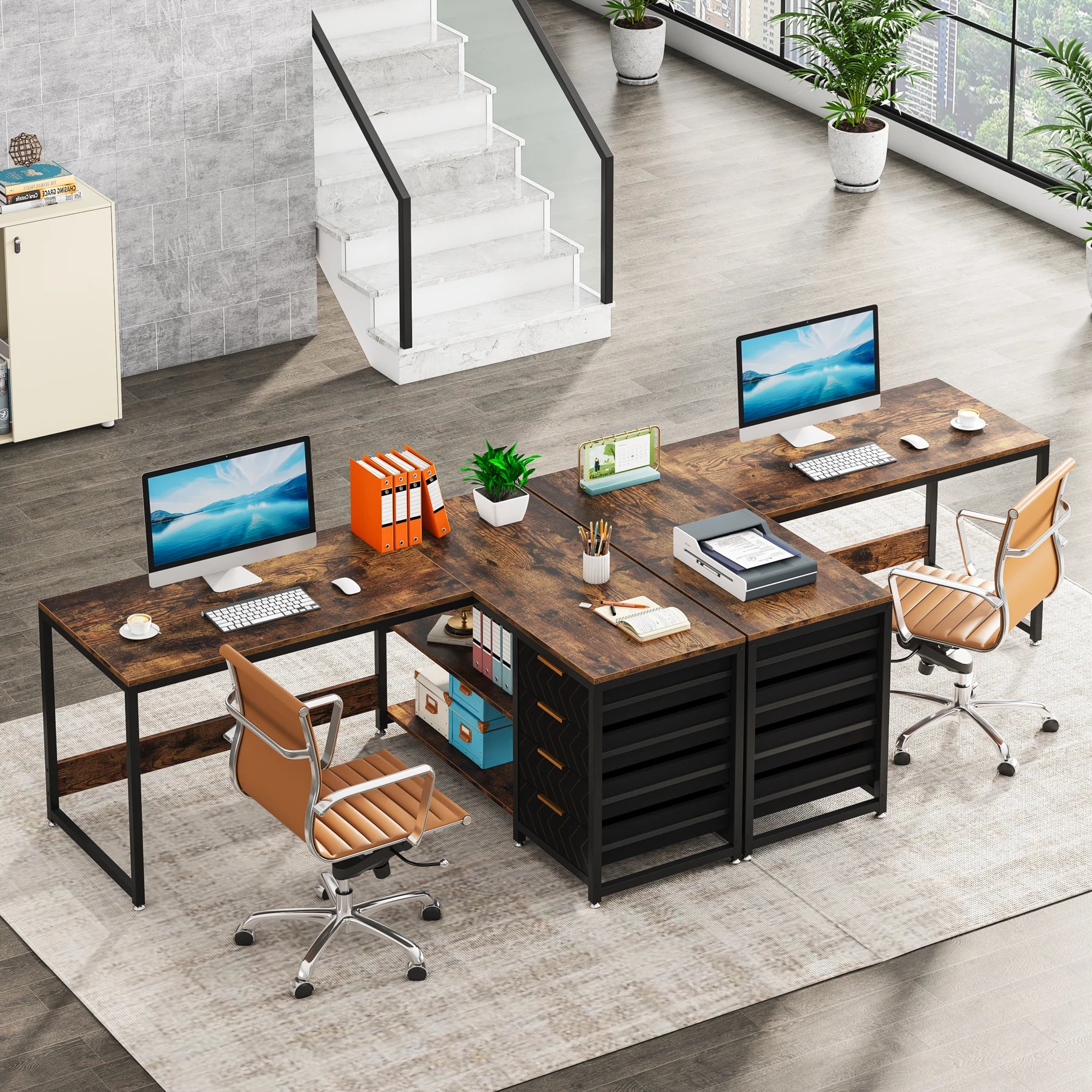 Tribesigns 59" Reversible L-Shaped Computer Desk with Storage Drawers & Shelves – Spacious Corner Office Desk for Home & Workspace - Premium desk from Lizard Vigilante - Just $244.88! Shop now at Lizard Vigilante