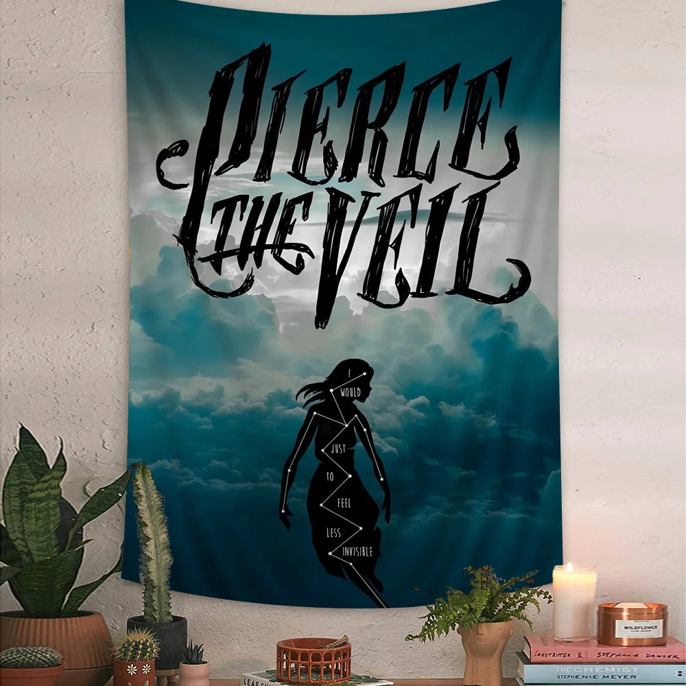 Pierce The Veil Band Anime Tapestry – Hippie Flower Wall Hanging for Dorm & Bedroom Decor - Premium tapestry from Lizard Vigilante - Just $26.99! Shop now at Lizard Vigilante