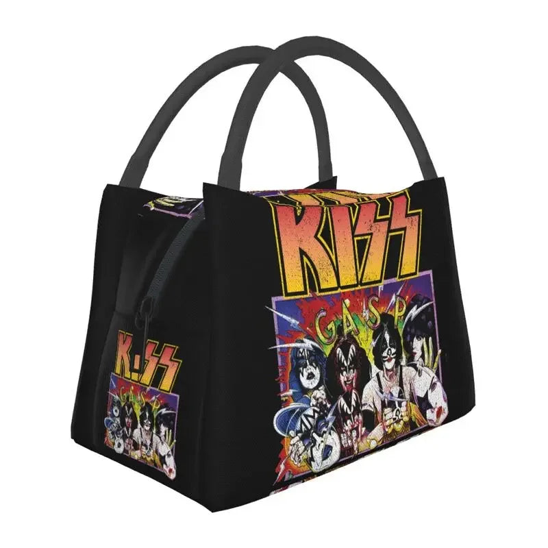 Kiss Heavy Metal Insulated Lunch Bag – Reusable Cooler Thermal Lunch Box for Women - Premium bag from Lizard Vigilante - Just $33.88! Shop now at Lizard Vigilante