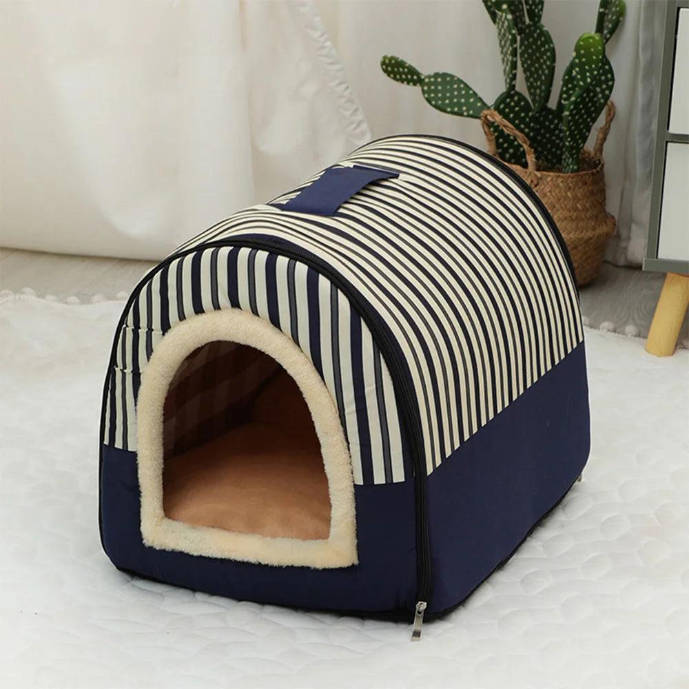 Portable Handle Type House For Cats 16 Kinds Printings Semi-enclosed 3D Plush Removable&Washable Warm Cat Villa Tent - Premium pet supplies from Lizard Vigilante - Just $20.99! Shop now at Lizard Vigilante