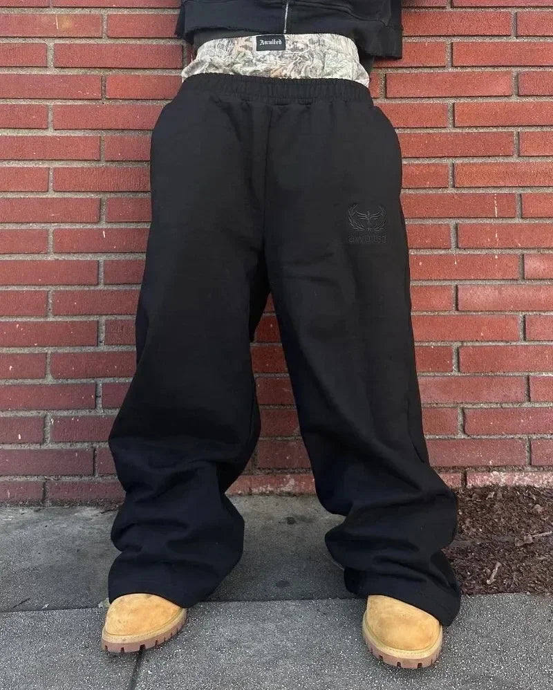 2025Y2K  pants, old-fashioned double embroidered waist sweatpants, men and women casual hip-hop pants, street clothing hot sale - Premium  from Lizard Vigilante - Just $75.99! Shop now at Lizard Vigilante
