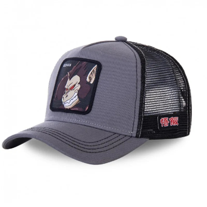 New Dragon Ball Trucker Hat Son Goku Cap Summer Travel Peaked Cap Men's Embroidery Hip-Hop Cap Style Sun Visor Adjustable Mesh - Premium cap from Lizard Vigilante - Just $4.99! Shop now at Lizard Vigilante