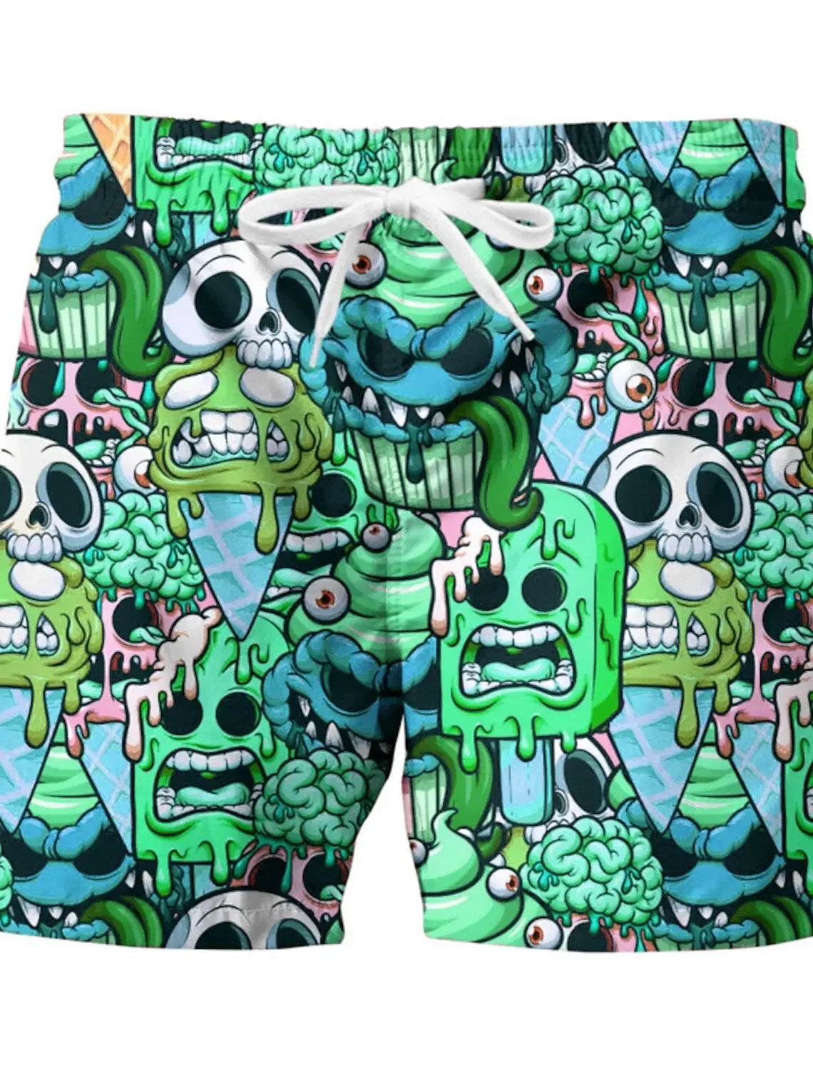 Graphic Skull Beach Shorts for Men - Premium shorts from Lizard Vigilante - Just $23.88! Shop now at Lizard Vigilante