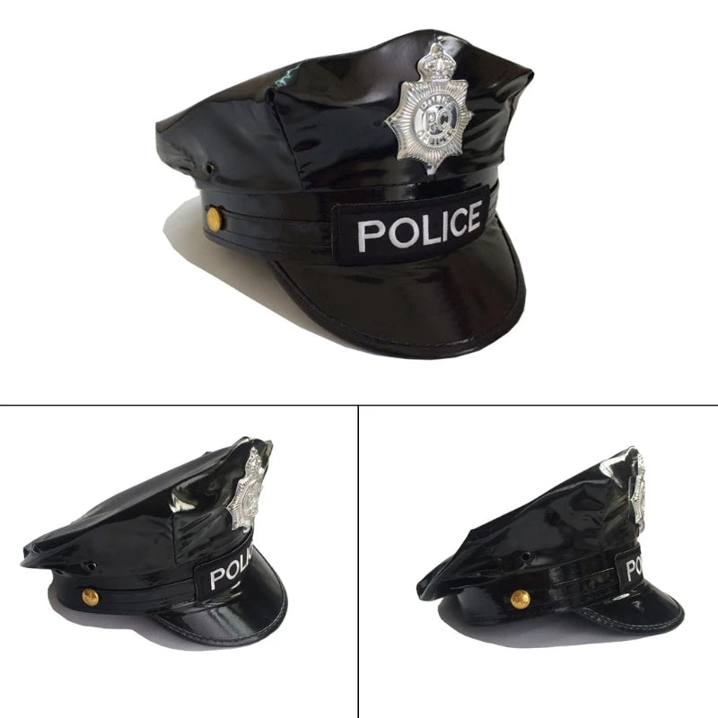 Command Attention with the Police Officer Hat - Perfect for Costume and Party Fun - Premium Cosplay Costumes from Lizard Vigilante - Just $24.99! Shop now at Lizard Vigilante