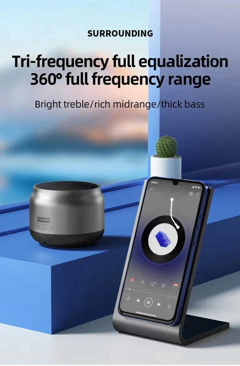 Choice Lenovo K30 Portable Bluetooth Wireless Speaker Waterproof USB Outdoor Loudspeaker Music Surround Bass Box Speakers