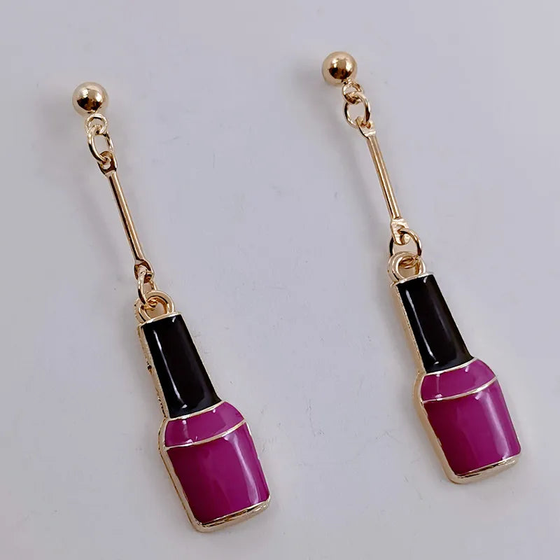 Creative nail salon art nail polish enamel earrings ladies girls gifts