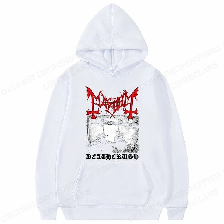 Rapper Mayhem Deathrush Hoodie – Men's Street Hip Hop Pullover, Casual Long Sleeve Sweatshirt for the Bold & Unstoppable - Premium hoodie from Lizard Vigilante - Just $46.66! Shop now at Lizard Vigilante