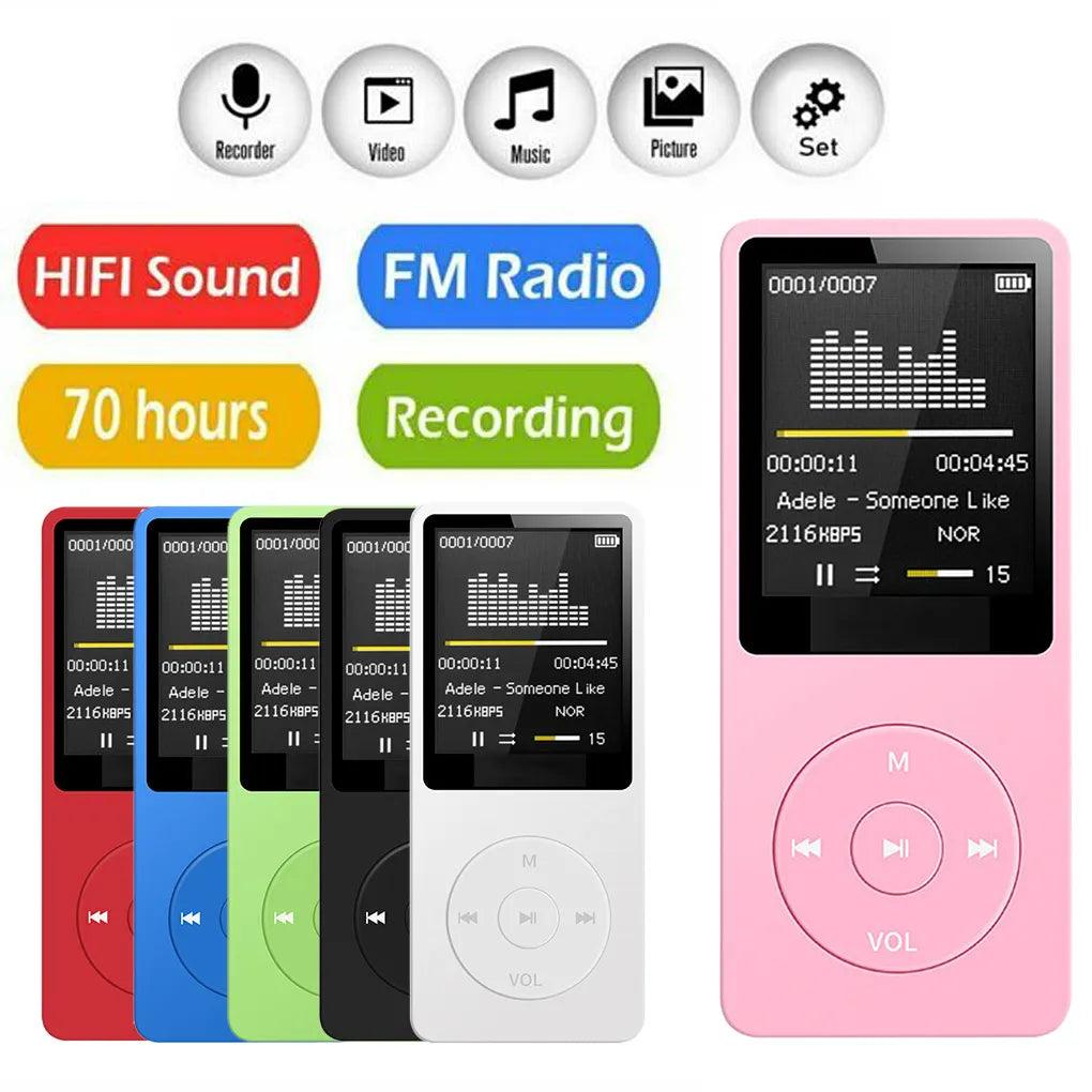 MP3 Player USB Charging Record Digital Display Screen Media Lossless MP4 Wav Portable Pocket Sports Running Walking Music Play - Lizard Vigilante