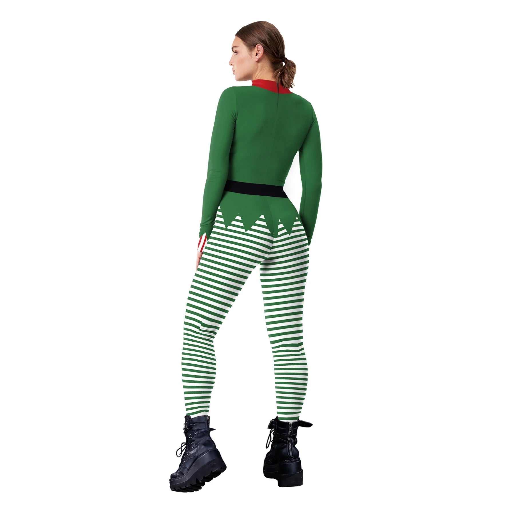 Matching Outfit Christmas Tree Print Cosplay Costume - Green Stripe Jumpsuit for Adults and Children - Premium Cosplay Costumes from Lizard Vigilante - Just $29.99! Shop now at Lizard Vigilante