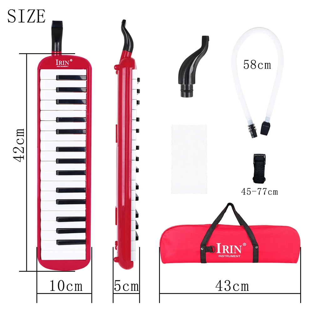 IRIN 32 Keys Melodica Piano Keyboard Style Musical Instrument Harmonica Mouth Organ With Carrying Bag Mouthpiece Educational Gift - Lizard Vigilante