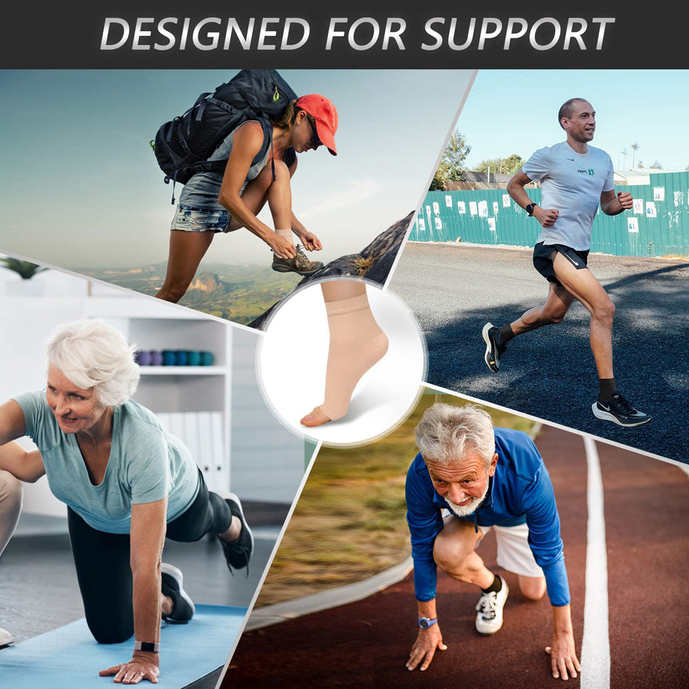 1 Pair Plantar Fasciitis Socks Sleeves, 20-30mmHg Compression Socks for Ankle Support, Injury Recovery, Eases Swelling Women Men