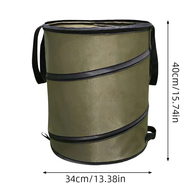 Garbage Storage Trash Bag Portable Collapsible Pop Up Garden Leaf Trash Can Flowers And For Garden Camping Grass Bin