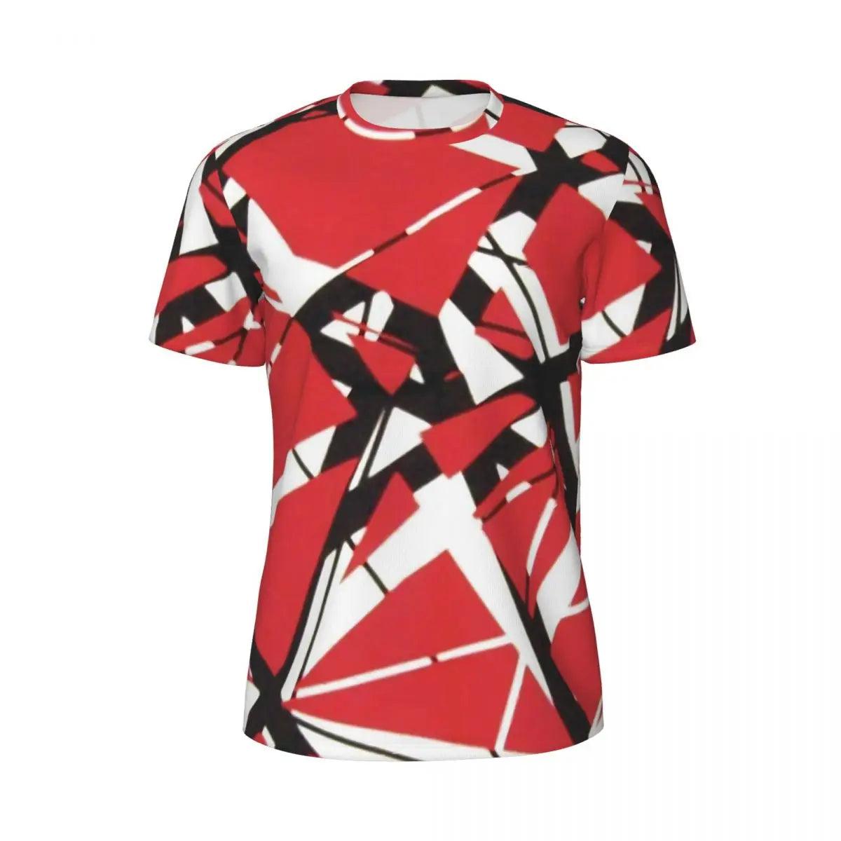 Van Halen T Shirt Red Black and White Line Art Trendy Cool Gym T Shirts Short Sleeve Quick Dry Tops Summer Street Style Top Tees - Lizard Vigilante