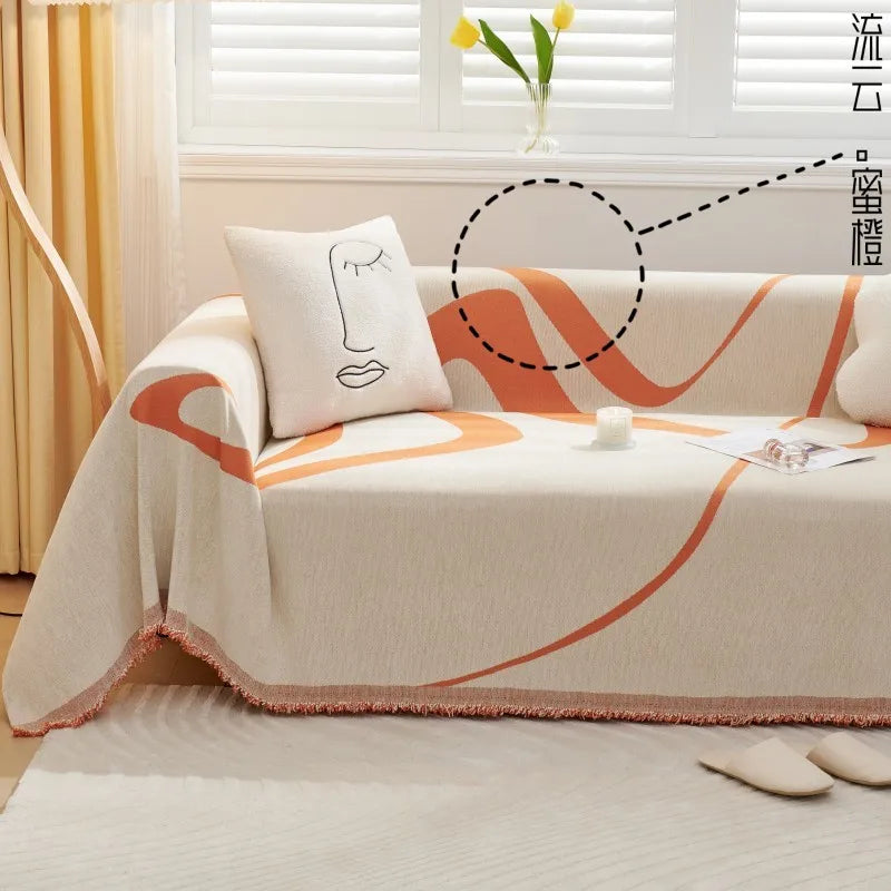 Nordic Throw Blanket – Heavy Stitch Geometric Sofa Tapestry for Home, Camp, and Chaos Nights