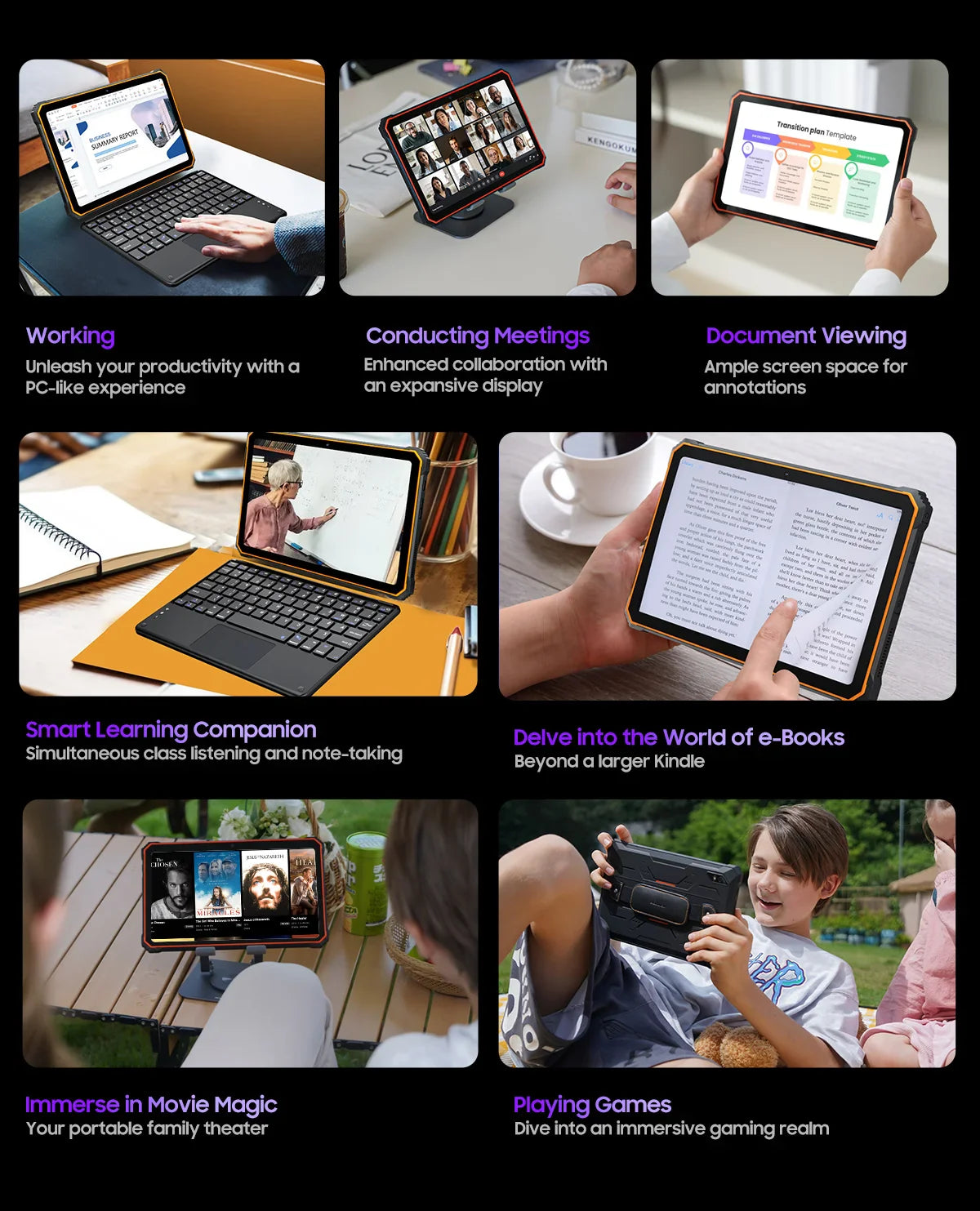 Blackview Active 8 Pro 16GB 256GB Tablet PC 22000mAh Battery Android 13 10.36" inch 2.4K Display 16MP+ 48MP Camera Rugged Tablet