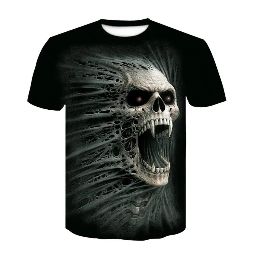 Summer Skull Art Pattern Quick-Dry Men's T-shirt Hip Hop 3D Print Personality Neck Short Sleeve  Fashion Clothes - Premium t-shirt from Lizard Vigilante - Just $22.99! Shop now at Lizard Vigilante