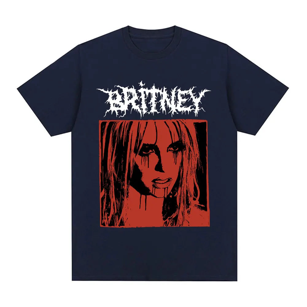 Britney Spears Metal Rock Graphic T-shirt Men Women Fashion Hip Hop T Shirts Harajuku Vintage Short Sleeve Tee Shirt Oversized - Lizard Vigilante