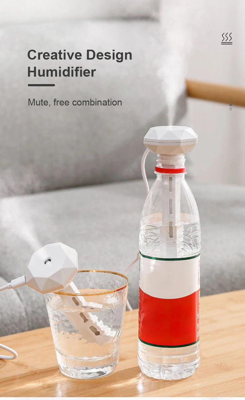 LED Lamp Air Humidifier USB Essential Oil Diffuser Car Purifier Aroma Anion Mist Maker with Romantic Light Portable Humidifier