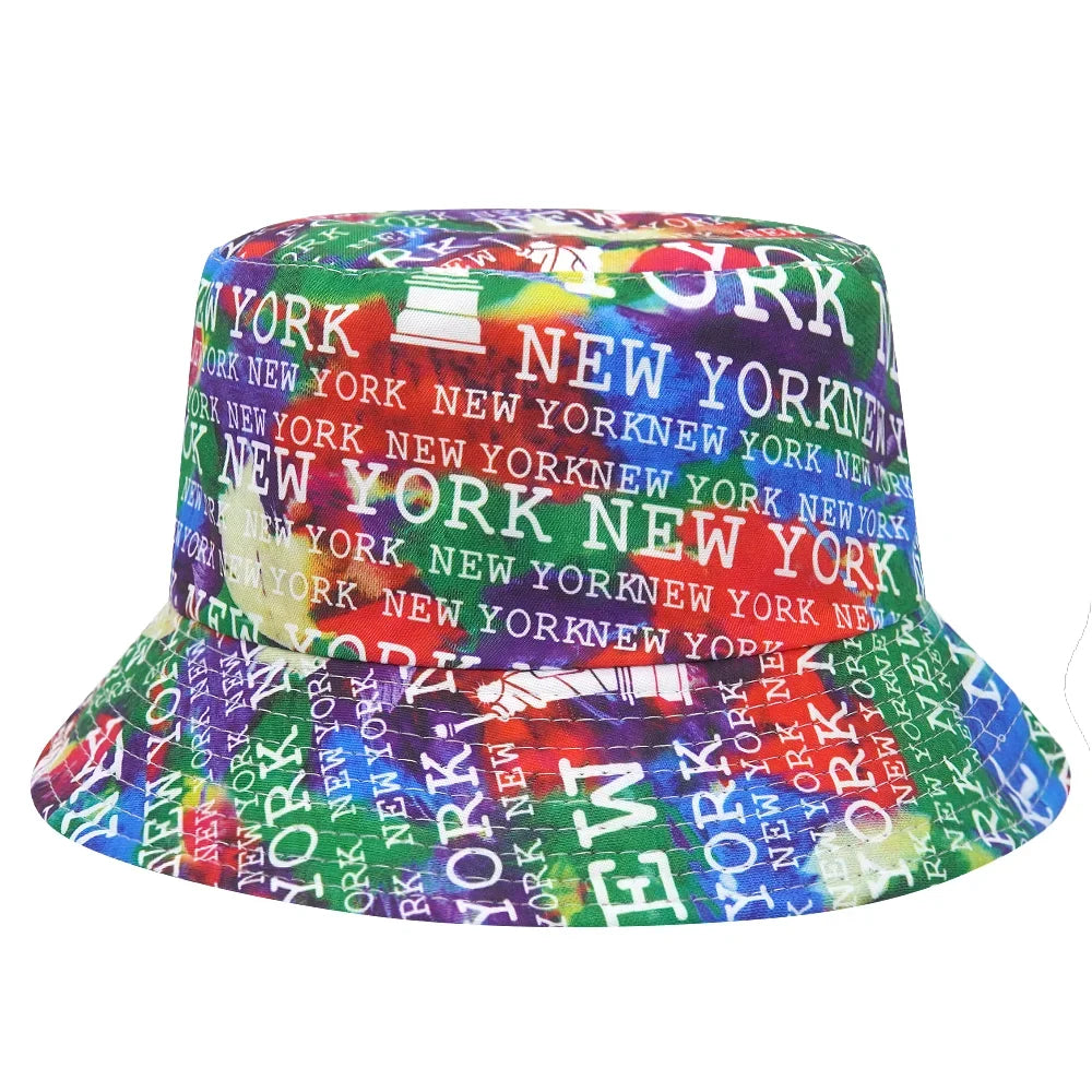 Summer Sun Protection Bucket Hat for Men Women Panama Cap Print Hip Hop Gorros Fishing Fisherman Hat Double Side Wear Fashion - Premium T-Shirts from Lizard Vigilante - Just $7.99! Shop now at Lizard Vigilante