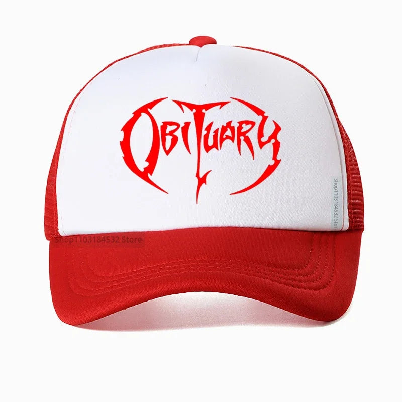 Heavy Metal Rock Music Men's Women's Obituary Baseball Cap - Premium baseball cap from Lizard Vigilante - Just $23.88! Shop now at Lizard Vigilante