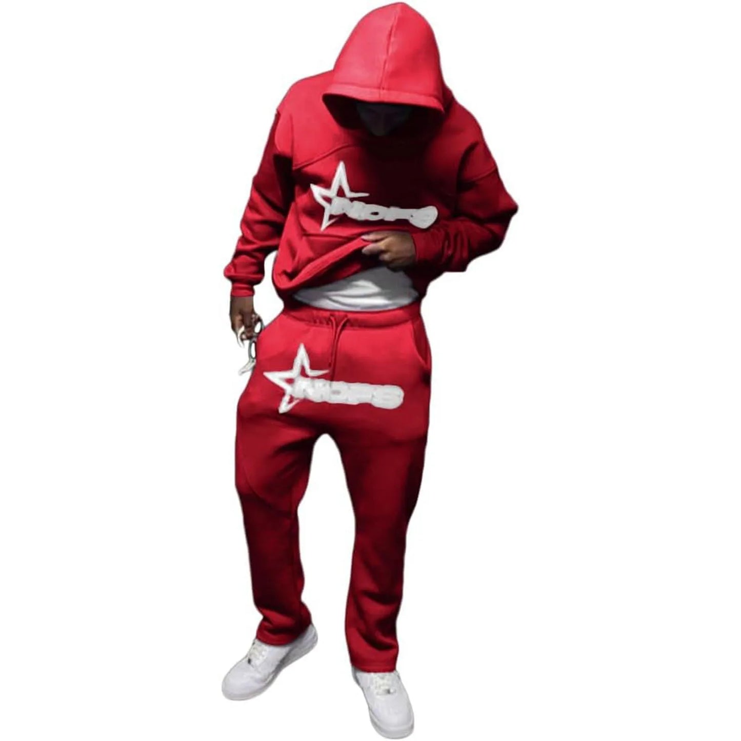 American Classic Hip Hop Hoodie and Sweatpants Set – Unisex Oversized Streetwear for Skateboarding and Daily Style - Premium hoodie set from Lizard Vigilante - Just $47.99! Shop now at Lizard Vigilante