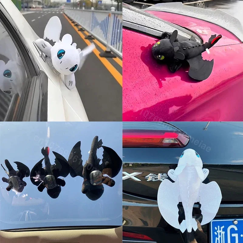 Adorable Black Flying Dragon Plush Car Decoration – Fun Interior & Helmet Accessory - Premium car ornament from Lizard Vigilante - Just $27.99! Shop now at Lizard Vigilante